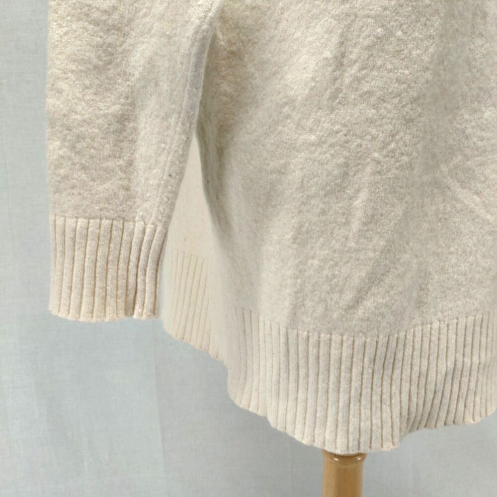 Athleta Cream Cashmere/Wool Blend LS V-Neck Tunic length Sweater Size Large - Picture 6 of 8